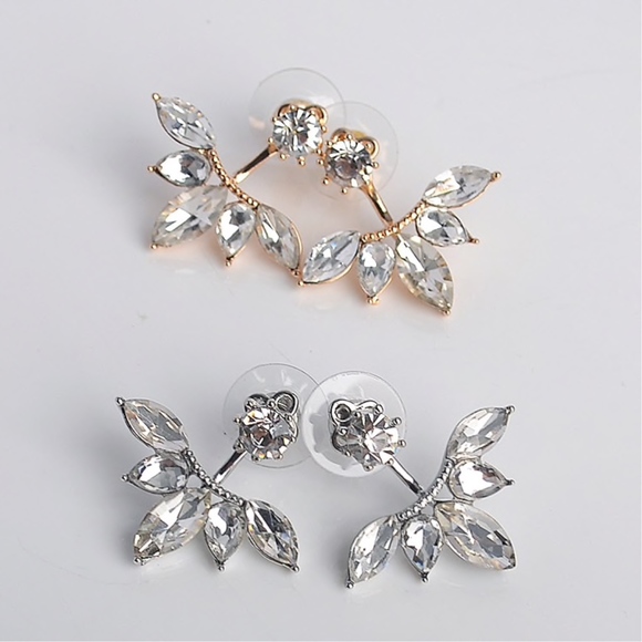 Boho Rhinestone Floral Stud Earrings - Picture 2 of 4